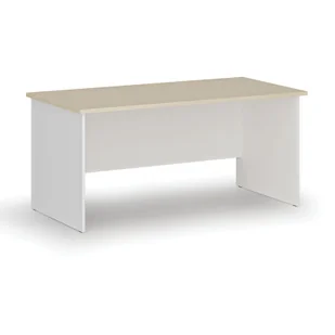 Biurko proste PRIMO WHITE, 1600 x 800 mm, biały/brzoza - Biurka - miniaturka - grafika 1