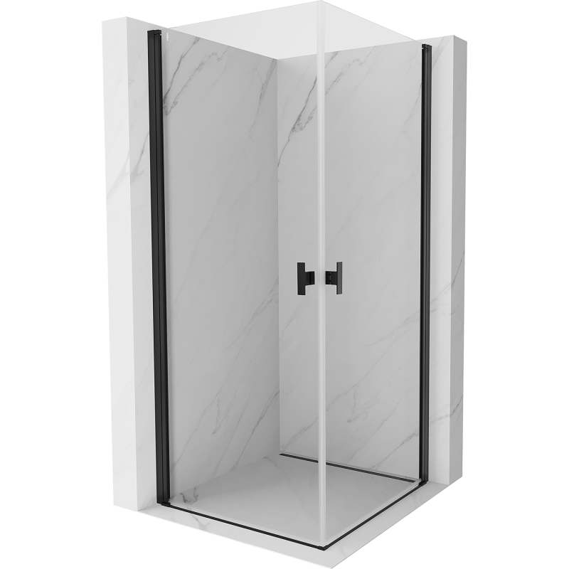 Mexen Mist-B Duo kabina prysznicowa uchylna 95 x 95 cm, transparent, czarna - 8A2-095-095-70-00