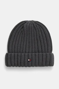 Tommy Hilfiger czapka wełniana kolor szary wełniana AM0AM12798 - Czapki męskie - miniaturka - grafika 1