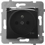 Gniazdka elektryczne - Ospel Ospel Aria czarny - gniazdo bryzgoszczelne GPH-1UZ/m/33/d - miniaturka - grafika 1