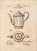 Plakaty - Galeria Plakatu, Plakat, Patent Haviland Dzbanek na herbatę Projekt z 1902, sepia, 70x100 cm - miniaturka - grafika 1