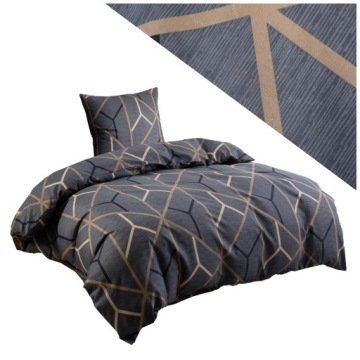 Pościel 140x200 1 poszewka 70x80 gładka Eusebia Home suwak geometryczna