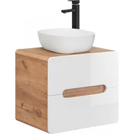 Szafki łazienkowe - Szafka z Umywalką 828 Aruba Comad Biały, Dąb Craft Złoty - miniaturka - grafika 1
