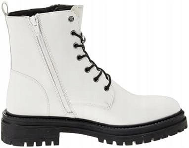 GEOX BIAŁE SKÓRZANE BOTKI DAMSKIE OZDOBNE SZNUROWANIE 41 6AA