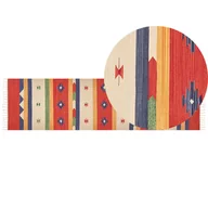 Dywany - Dywan bawełniany kilim 80 x 300 cm wielokolorowy ALAPARS - miniaturka - grafika 1