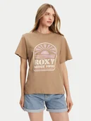 Koszulki i topy damskie - Roxy T-Shirt ERJZT05912 Brązowy Regular Fit - miniaturka - grafika 1