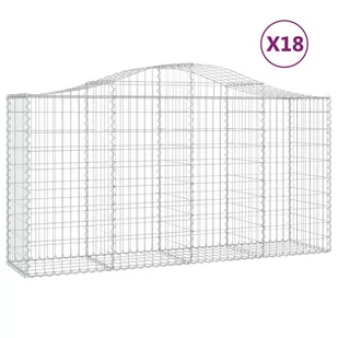 VIDAXL Kosze gabionowe, 18 szt, 200x50x100/120cm, galwanizowane żelazo - Ogrodzenia - miniaturka - grafika 3