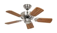 Wentylatory sufitowe - Wentylator sufitowy z łańcuszkiem Classic Royal chrom szczotkowany 75 dąb antyczny / dąb dziki - miniaturka - grafika 1