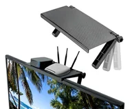 Półki do salonu - Sl4A Półka Nakładana Na Ekran Monitor Tv Uchwyt 33X16,5X2,5Cm Czarna - miniaturka - grafika 1