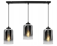 Lampy sufitowe - Lampa Sufitowa Wisząca Żyrandol Czarny Loft Potrójna Listwa Glamour Szklana - miniaturka - grafika 1