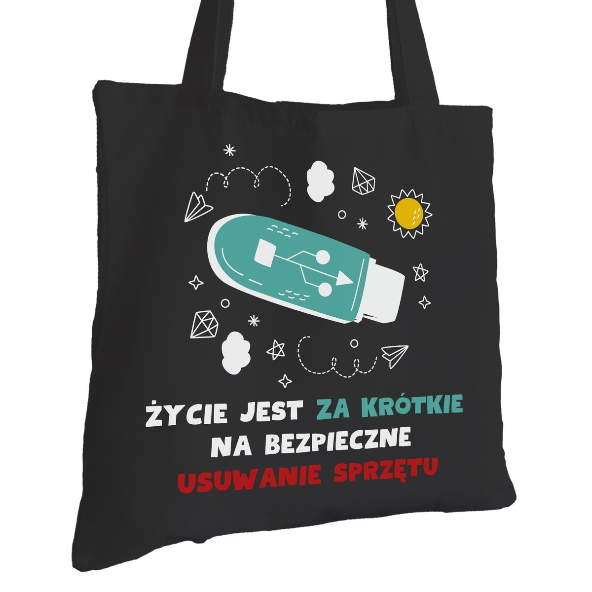 Torba Bawełniana dla Informatyka Czarna Prezent ekologiczna Trwały Nadruk