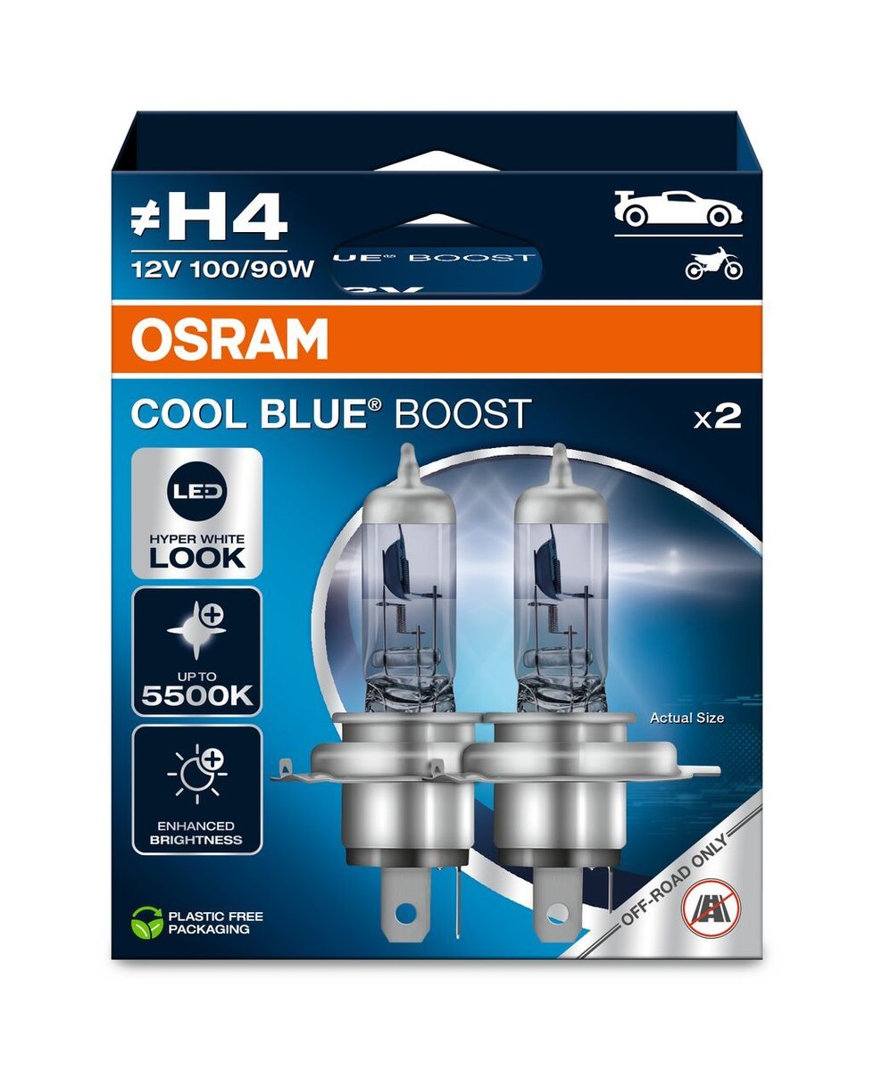 Żarówki Osram COOL BLUE Boost H4 5500K 100/90 W 2 szt.
