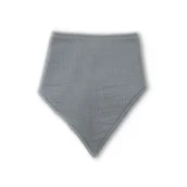 Śliniaki i fartuszki - Śliniak bawełniany 22x38 Bambu szary zapinany na zatrzask - miniaturka - grafika 1