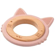 Gryzaki dla dzieci - BABYONO Gryzak drewniany silikonowy KITTEN (1076/02) - >>> DARMOWA od 49zł <<< - miniaturka - grafika 1