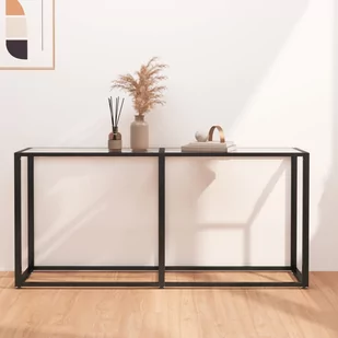 shumee shumee Konsola przezroczysta 160x35x75,5 cm szkło hartowane - Konsole i sekretarzyki - miniaturka - grafika 1