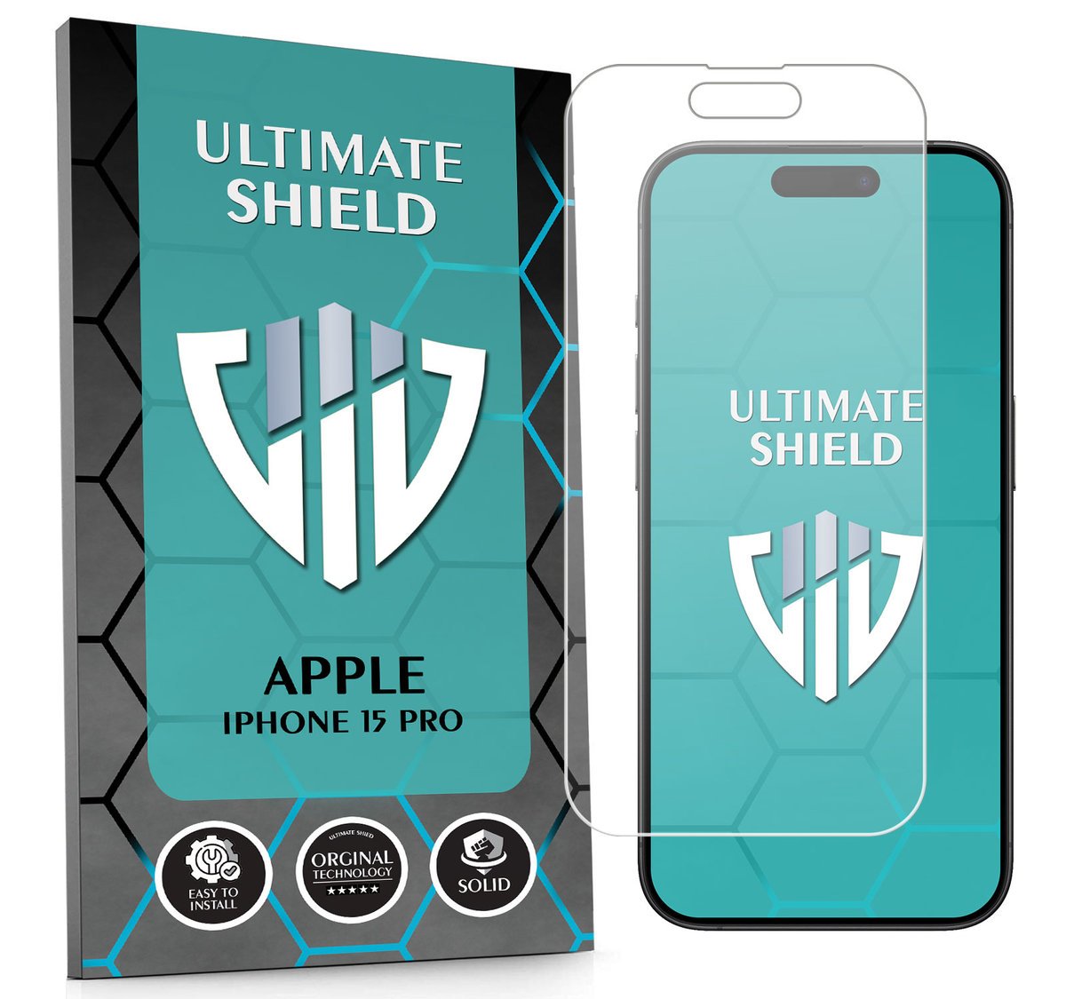 WZMOCNIONE SZKŁO OCHRONNE SZYBKA SZKIEŁKO NA EKRAN DO APPLE IPHONE 15 PRO