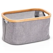 Pudła i pojemniki do przechowywania - ZELLER Pudełko tekstylne z płótna i bambusa kosz łazienkowy pojemniki do przechowywania pudełka materiałowe pojemniki tekstylne ZELLER B07FK73L89 - miniaturka - grafika 1