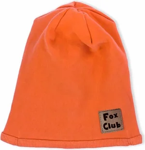 Bawełniana czapka dziecięca Nicol Fox Club pomarańczowa, rozmiar 92/98 - Czapki dla dzieci - miniaturka - grafika 1