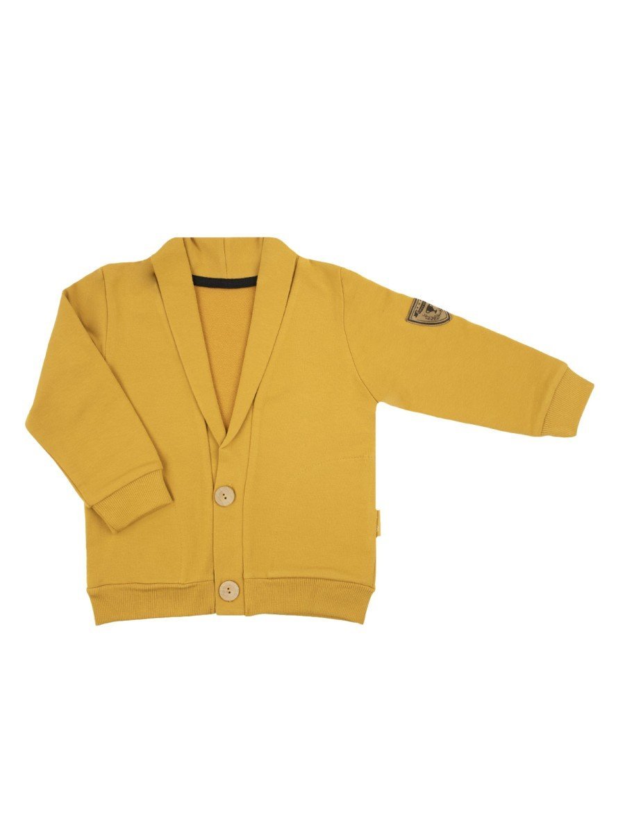 Chłopięca bluza dresowa zapinana na guziki żółta Nicol,r.92