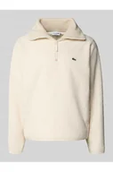 Bluzy męskie - Bluza o kroju relaxed fit z ciepłego polaru z kołnierzem zapinanym - Lacoste - miniaturka - grafika 1