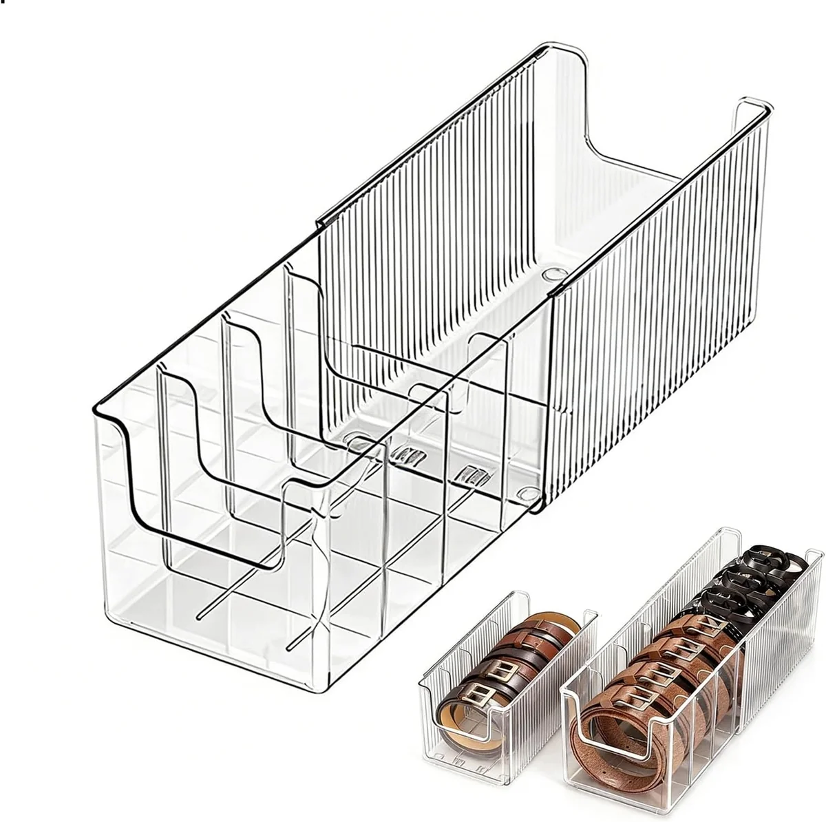 ORGANIZER AKRYLOWY 245X14X11CM WYSUWANY POJEMNIK NA PASKI AKCESORIA