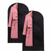 Pokrowce na ubrania - Pokrowiec na ubrania 2 szt. garnitur 150 cm z suwakiem zestaw czarny - miniaturka - grafika 1