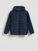 Kurtki i płaszcze dla chłopców - Reserved - Ocieplana kurtka z kapturem - granatowy - miniaturka - grafika 1