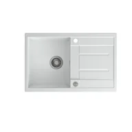 Zlewozmywaki - QUADRON MORGAN 111 biały metalik + odpływ stalowy (HB8203U1-BS) HB8203U1-BS - miniaturka - grafika 1