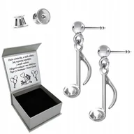 Biżuteria dla dzieci - Kolczyki Dziecięce Nuta Nutka Muzyka Kolczyki Komunia Grawer Srebro 925 - miniaturka - grafika 1