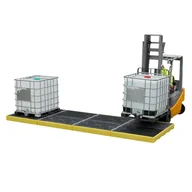 Pojemniki przemysłowe - Podłoga Wychwytowa Pod 4 Ibc (16 Beczek) - Platforma Robocza Z Kratownicą 1200L Żółty Powyżej 401 L. Z Kratownicą 4 Pojemniki Ibc 504 Cm X 166 Cm X 15 - miniaturka - grafika 1