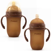 Butelki dla niemowląt - Butelka Silikonowa Antykolkowa Eple 250ml Brązowa 6M+ BPA FREE - miniaturka - grafika 1