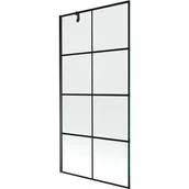 Parawany nawannowe - Mexen Next parawan nawannowy 1-skrzydłowy 90 x 150 cm, czarny wzór, czarny - miniaturka - grafika 1