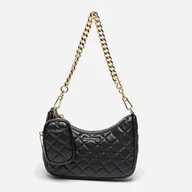 Torebki damskie - Torebka bagietka damska z łańcuszkiem Steve Madden SM13001362 Czarna (8720857321111). Torebki i torby - miniaturka - grafika 1