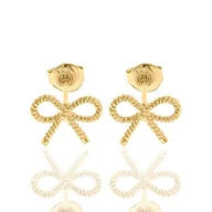 Kolczyki - Kolczyki srebrne pozłacane kokardki - miniaturka - grafika 1