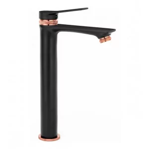Rea B2026 Viral Black/Rose Gold Bateria umywalkowa wysoka - Baterie umywalkowe - miniaturka - grafika 1