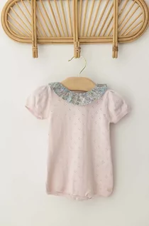 Bluzki dla dziewczynek - Tartine et Chocolat body bawełniane niemowlęce kolor różowy gładka - TARTINE ET CHOCOLAT - grafika 1