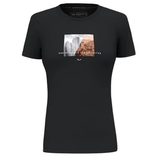 SALEWA Pure Design Dry T-shirt damski, Black Out, 3XL - Koszulki i topy damskie - miniaturka - grafika 1