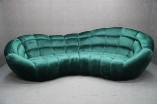 Sofa Owalna Retro Tapicerowana I Pikowana Zielona 315 Cm (2) B 4884 - Sofy i kanapy - miniaturka - grafika 1