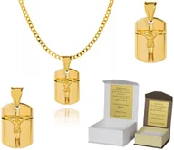 Biżuteria dla dzieci - Złoty łańcuszek srebro medalik 40 cm DEDYKACJA P4M19 - miniaturka - grafika 1