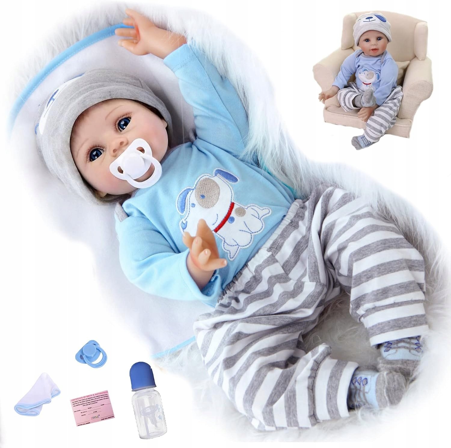 Lalka Reborn Jak Żywe Dziecko 55CM Keiumi Maskotka Bobas