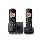 Telefony stacjonarne - Panasonic Cordless KX-TGC212FXB Black, wbudowany wyświetlacz, pojemność książki telefonicznej 50 wpisów, głośnik, identyfikator - miniaturka - grafika 1
