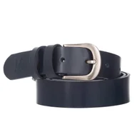 Paski - Klasyczny Pasek Damski VerMari Skórzany Granatowy 3 cm - miniaturka - grafika 1