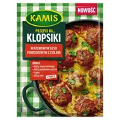Przyprawy i zioła sypkie - Kamis Przepis na klopsiki w kremowym sosie pomidorowym z ziołami 35 g - miniaturka - grafika 1