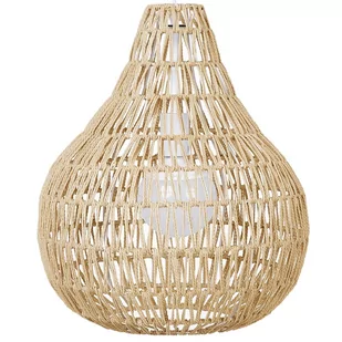 Beliani Lampa papierowa plecionka wisząca piaskowa MOLOPO - Lampy sufitowe - miniaturka - grafika 1