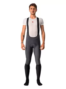 CASTELLI Męskie bardzo szybkie legginsy 5 Bibtight, ciemnoszary/srebrny odblask, 56, Ciemnoszary/srebrny refleks, 3XL - Legginsy - miniaturka - grafika 1