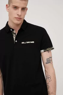 Koszulki męskie - Jack & Jones Produkt by Produkt by polo bawełniane kolor czarny gładki - grafika 1