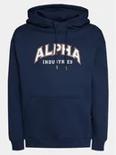 Bluzy męskie - Alpha Industries Bluza College 146331 Granatowy Regular Fit - miniaturka - grafika 1