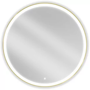 Mexen Esso lustro łazienkowe podświetlane, okragłe 100 cm, LED 6000K, antypara, rama złota - 9825-100-100-611-50 - Lustra - miniaturka - grafika 1