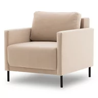 Fotele - Elegancki fotel welurowy, Laya 70, 85x96x90 cm, beżowy - miniaturka - grafika 1