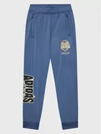 Odzież sportowa dziecięca - adidas Spodnie dresowe Graphic Track HK2831 Niebieski Regular Fit - miniaturka - grafika 1